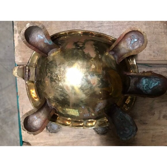 Vintage Solid Brass Turtle Trinket Box Hinged Lid - Picture 5 of 5